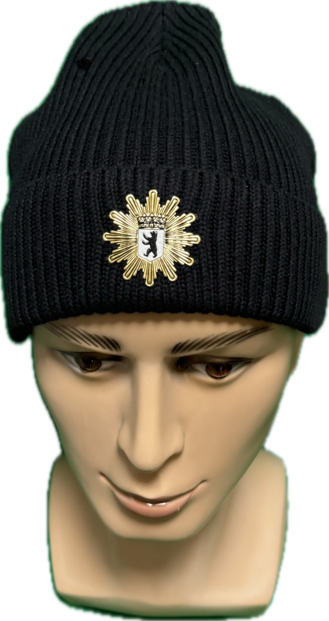 Polizei-Beanies / Wollmützen mit Gesticktem POLIZEI-Schriftzug