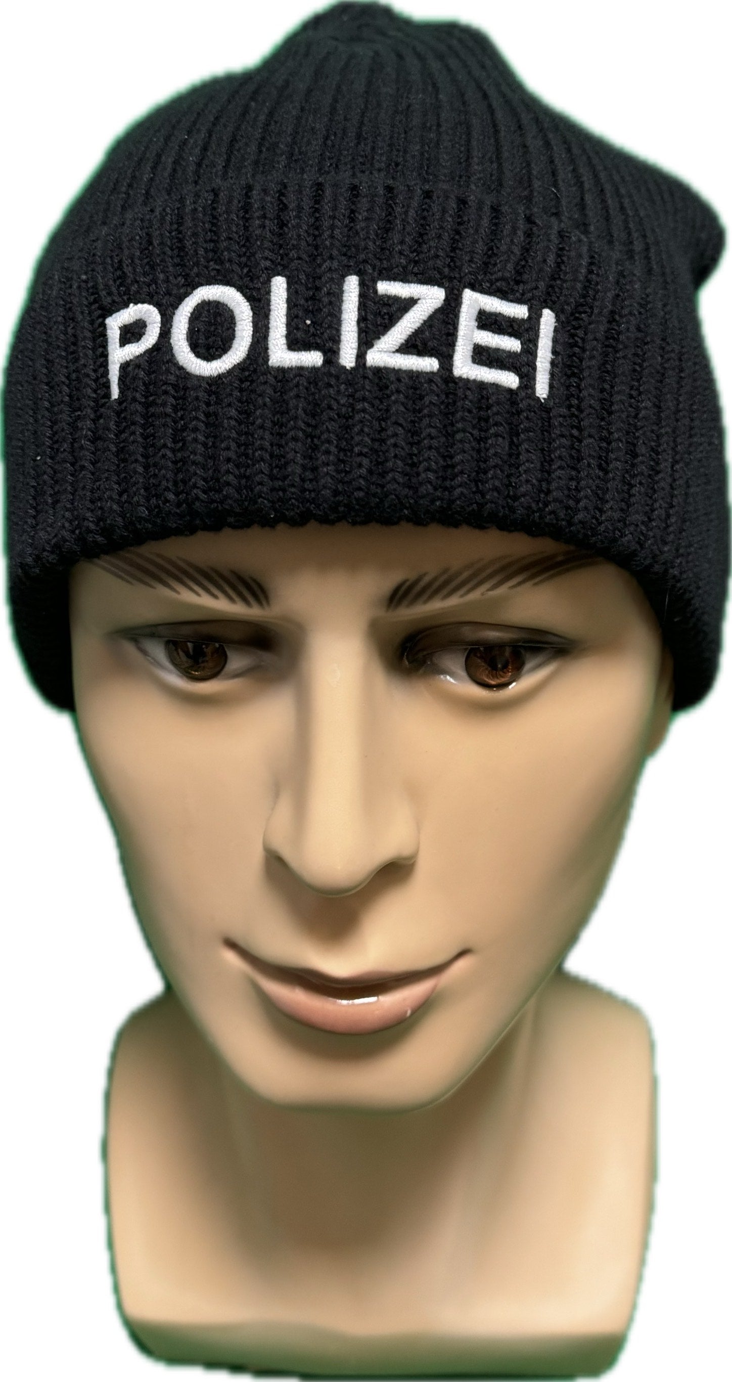 Polizei-Beanies / Wollmützen mit Gesticktem POLIZEI-Schriftzug